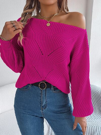 Openwork Long Sleeve Sweater | Sugarz Chique Boutique