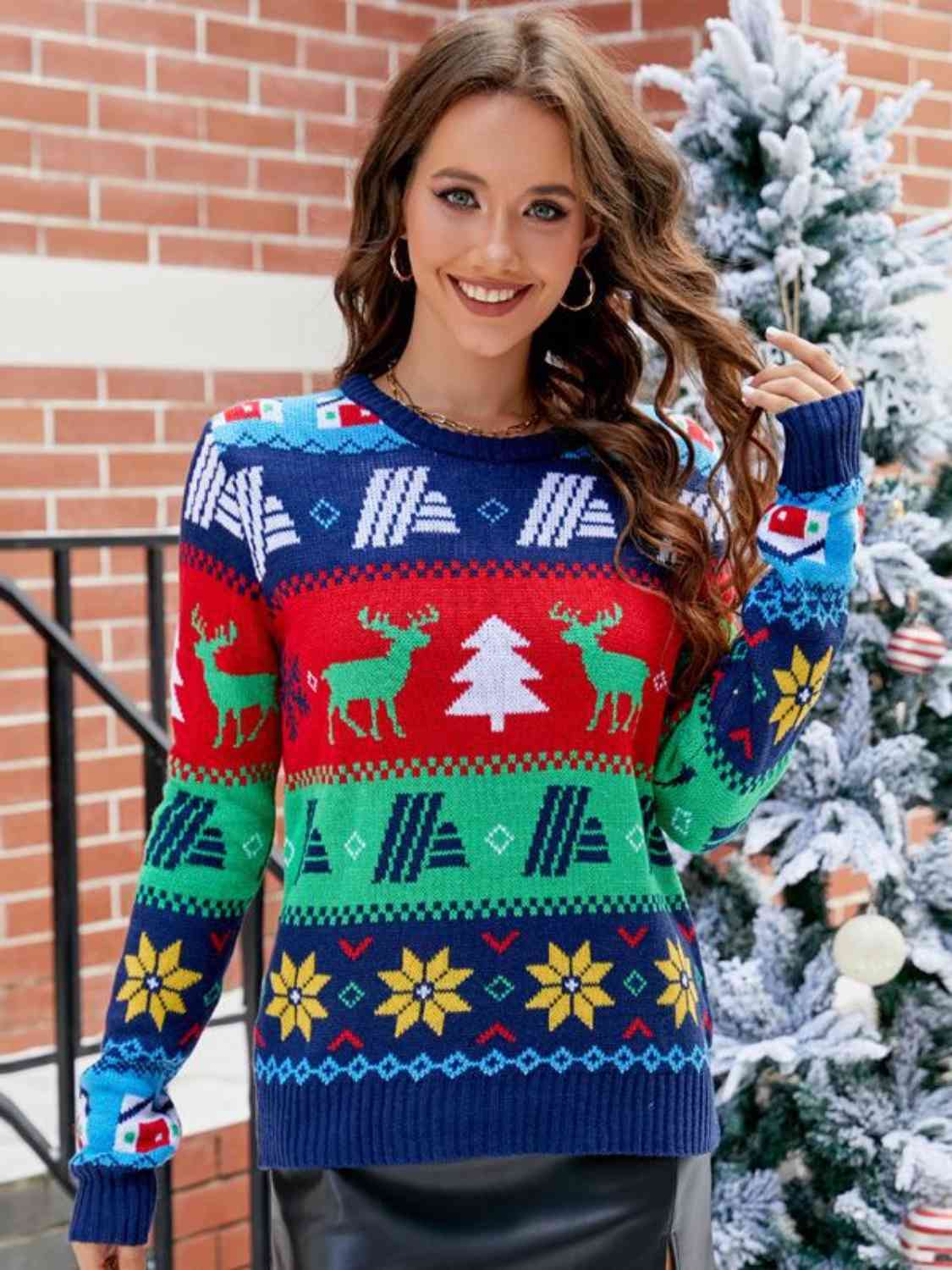 Christmas Round Neck Sweater | Sugarz Chique Boutique