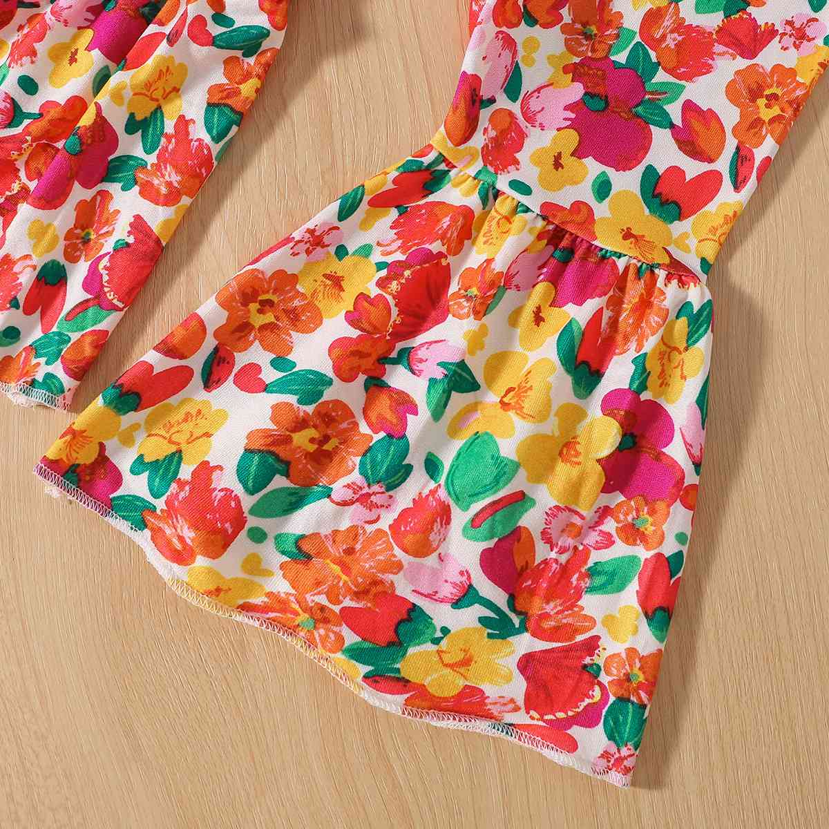 Graphic Top and Printed Flare Pants Set | Sugarz Chique Boutique