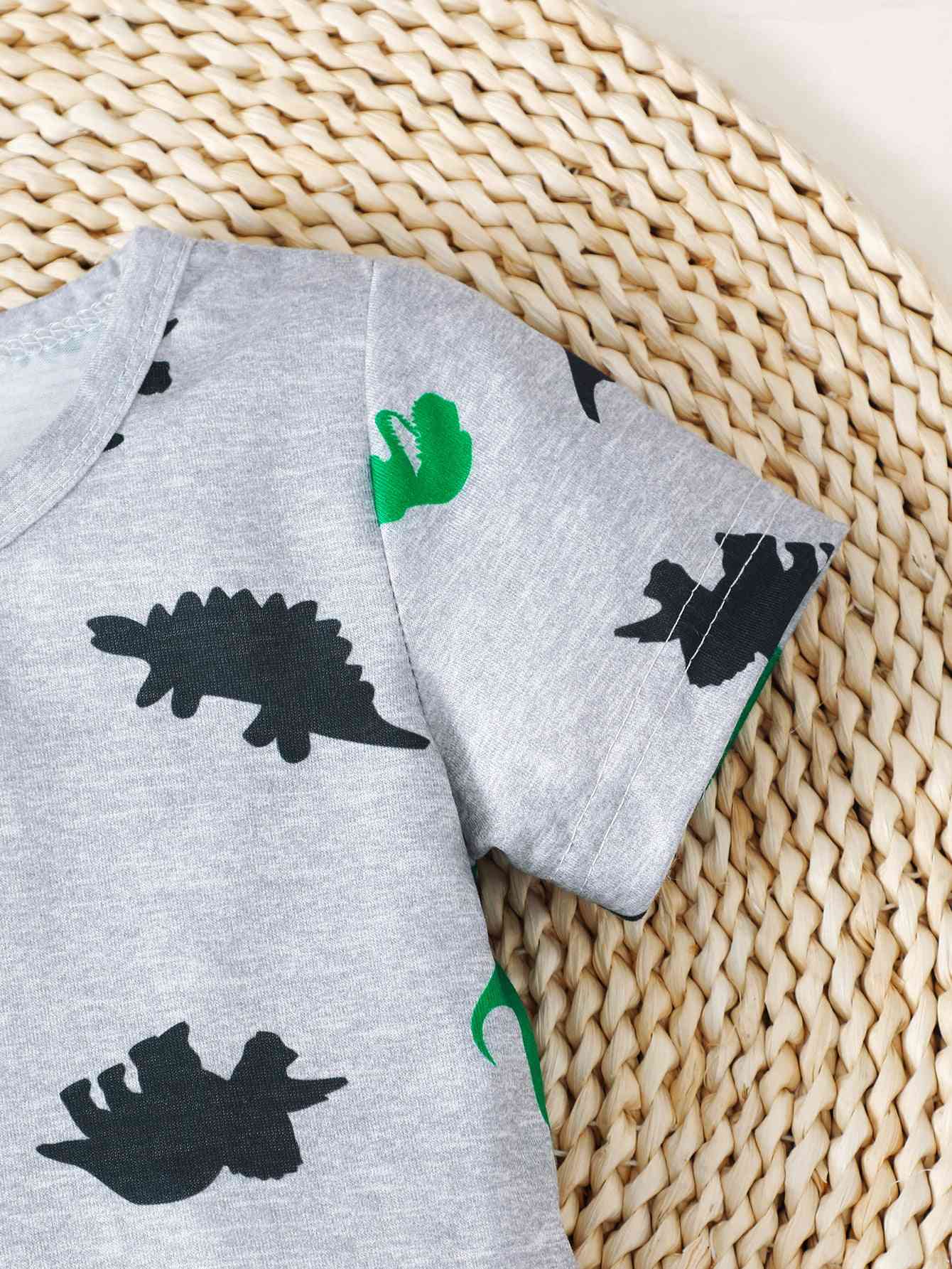 Dinosaur Print Round Neck Tee | Sugarz Chique Boutique