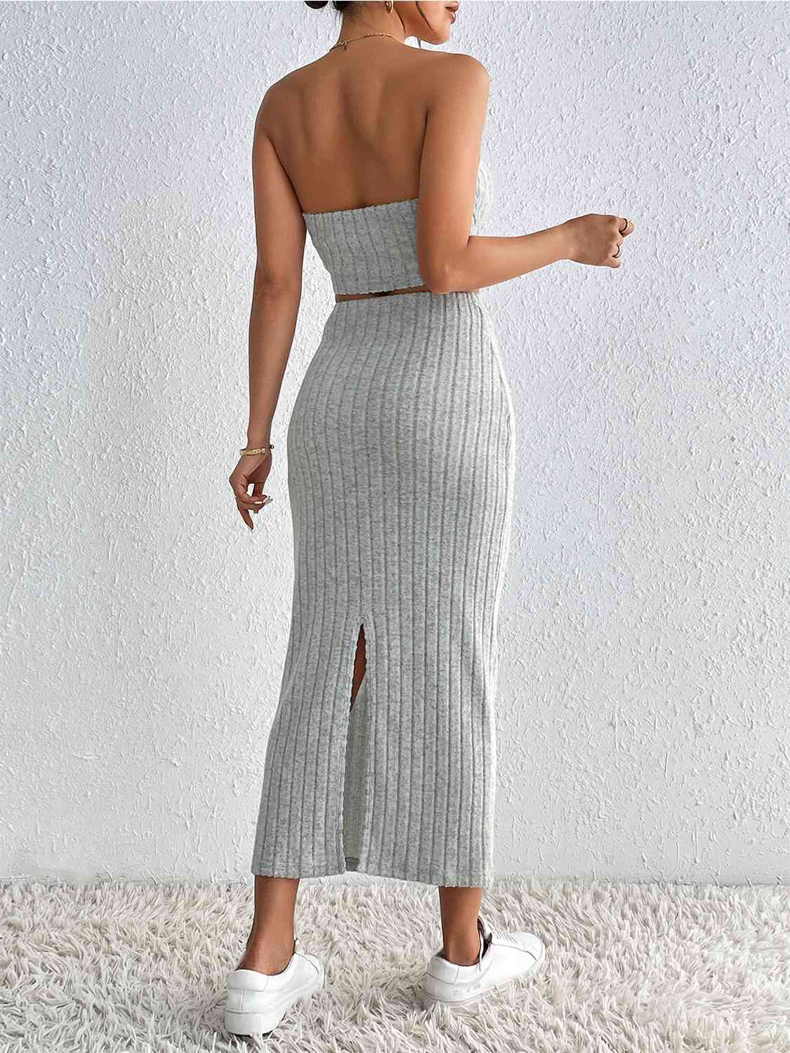 Ribbed Tube Top & Midi Skirt Set | Sugarz Chique Boutique