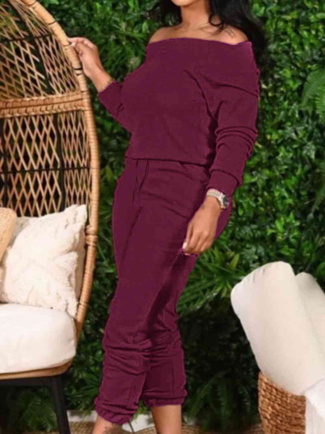 Off-Shoulder Top and Pants Set | Sugarz Chique Boutique