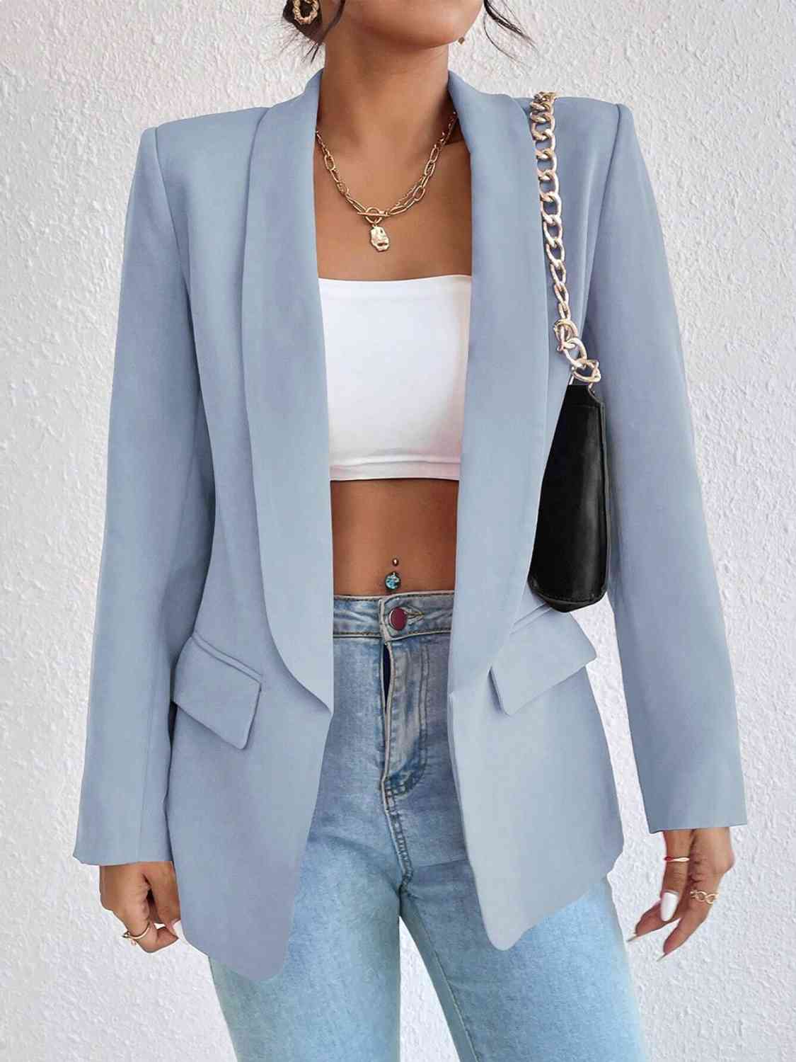 Shawl Collar Long Sleeve Blazer | Sugarz Chique Boutique