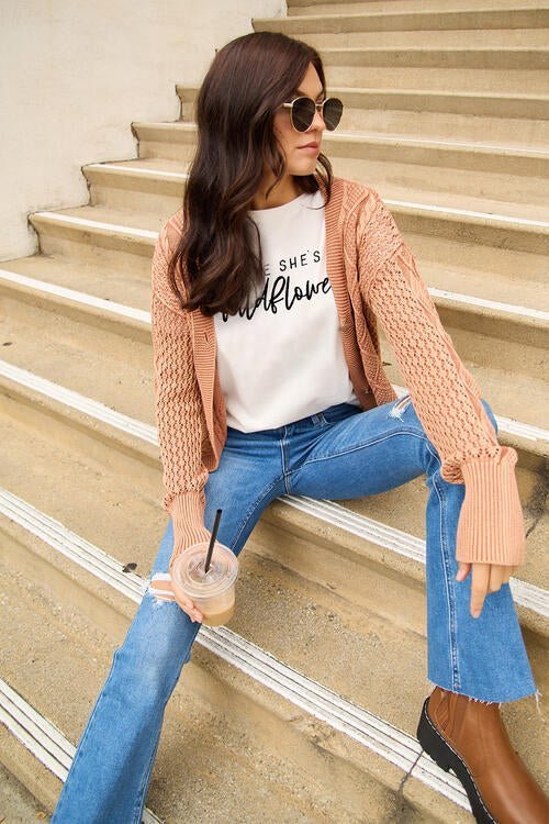 Simply Love Full Size MAYBE SHE'S A WILDFLOWER Short Sleeve T-Shirt | Sugarz Chique Boutique