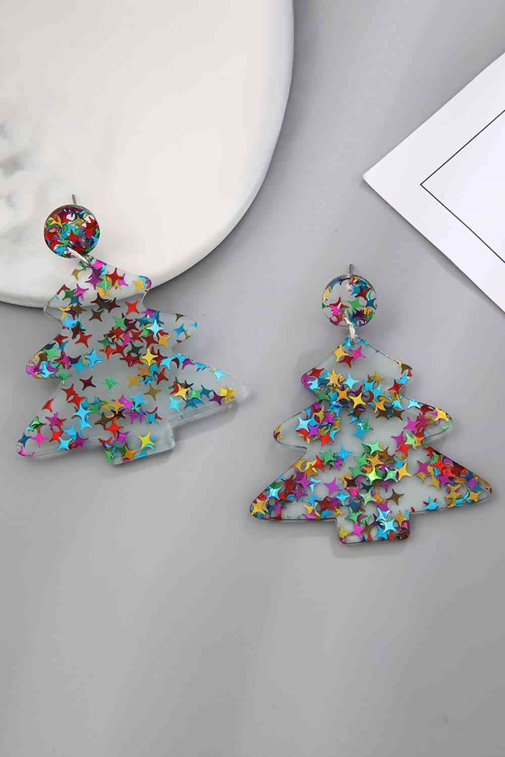 Christmas Tree Acrylic Earrings | Sugarz Chique Boutique