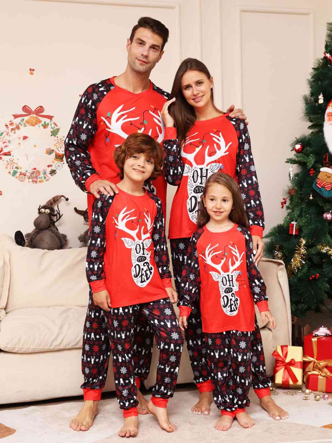 Reindeer Graphic Top and Pants Set | Sugarz Chique Boutique