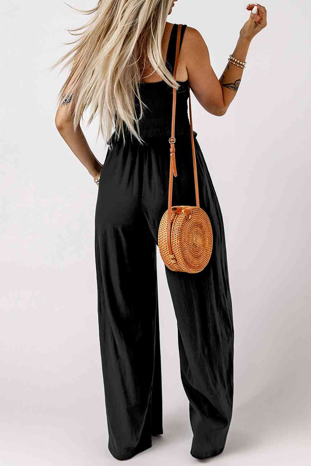 Square Neck Cropped Tank Top and Long Pants Set | Sugarz Chique Boutique
