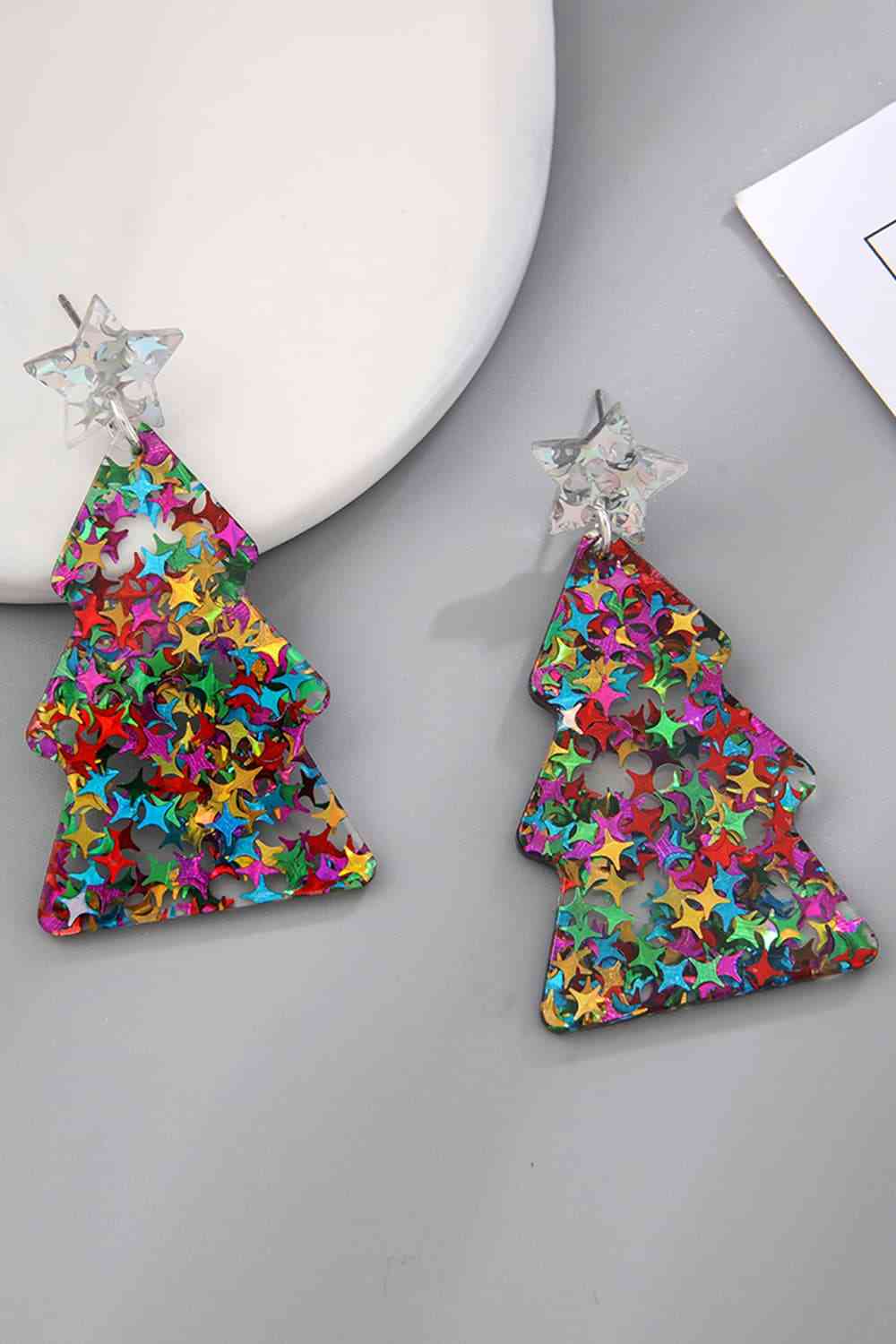 Christmas Tree Acrylic Earrings | Sugarz Chique Boutique