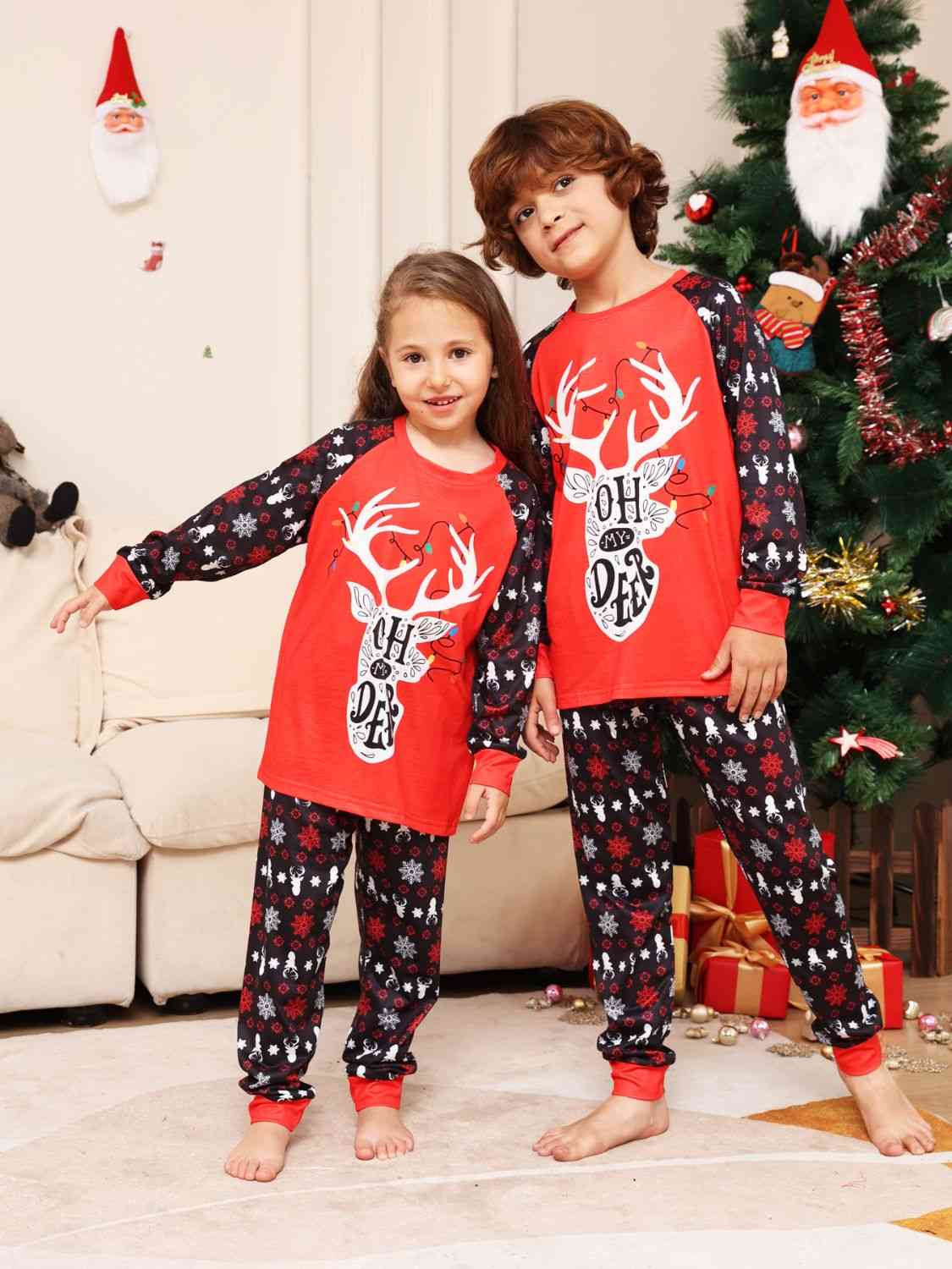 Reindeer Graphic Top and Pants Set | Sugarz Chique Boutique
