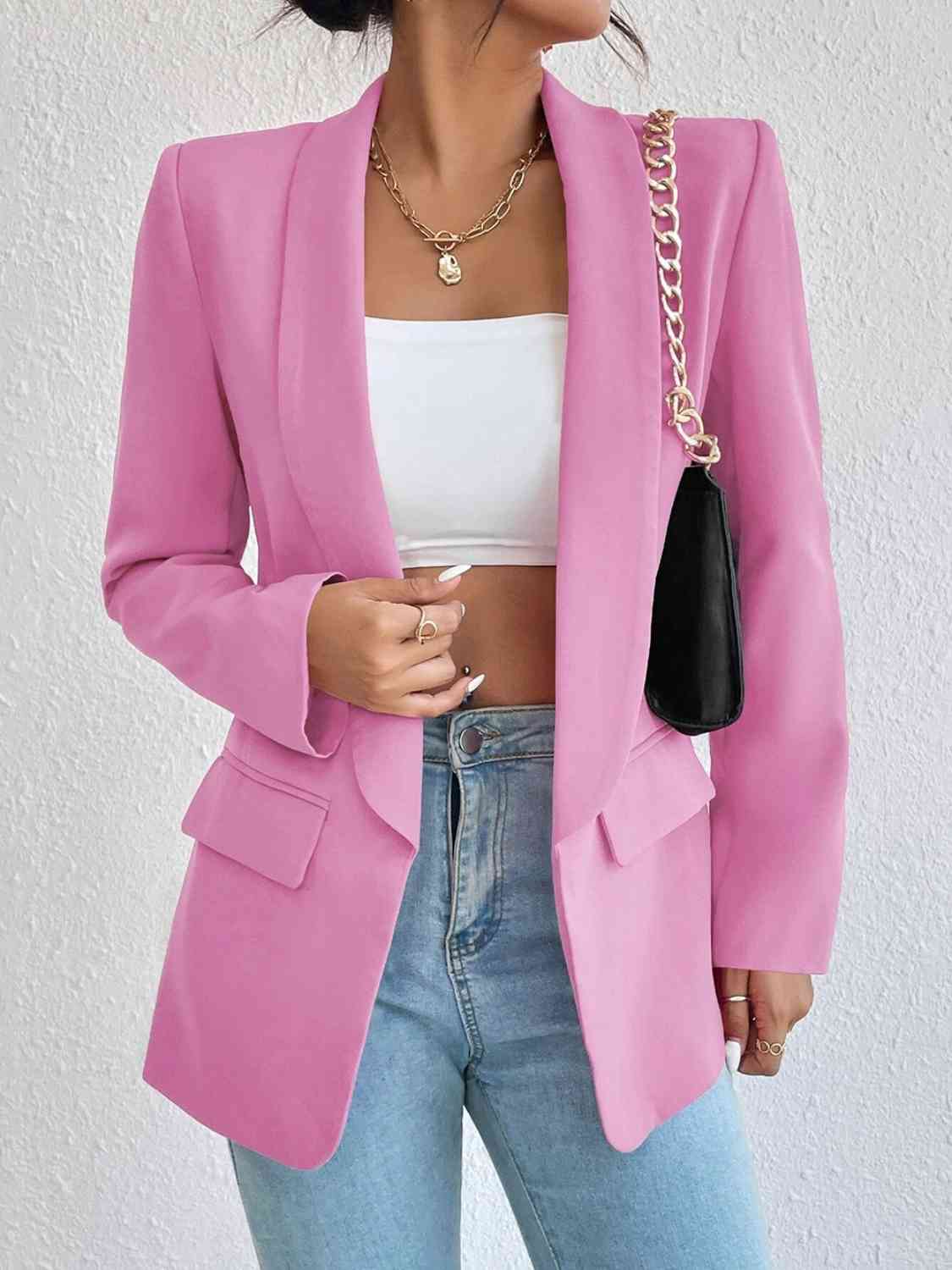 Shawl Collar Long Sleeve Blazer | Sugarz Chique Boutique