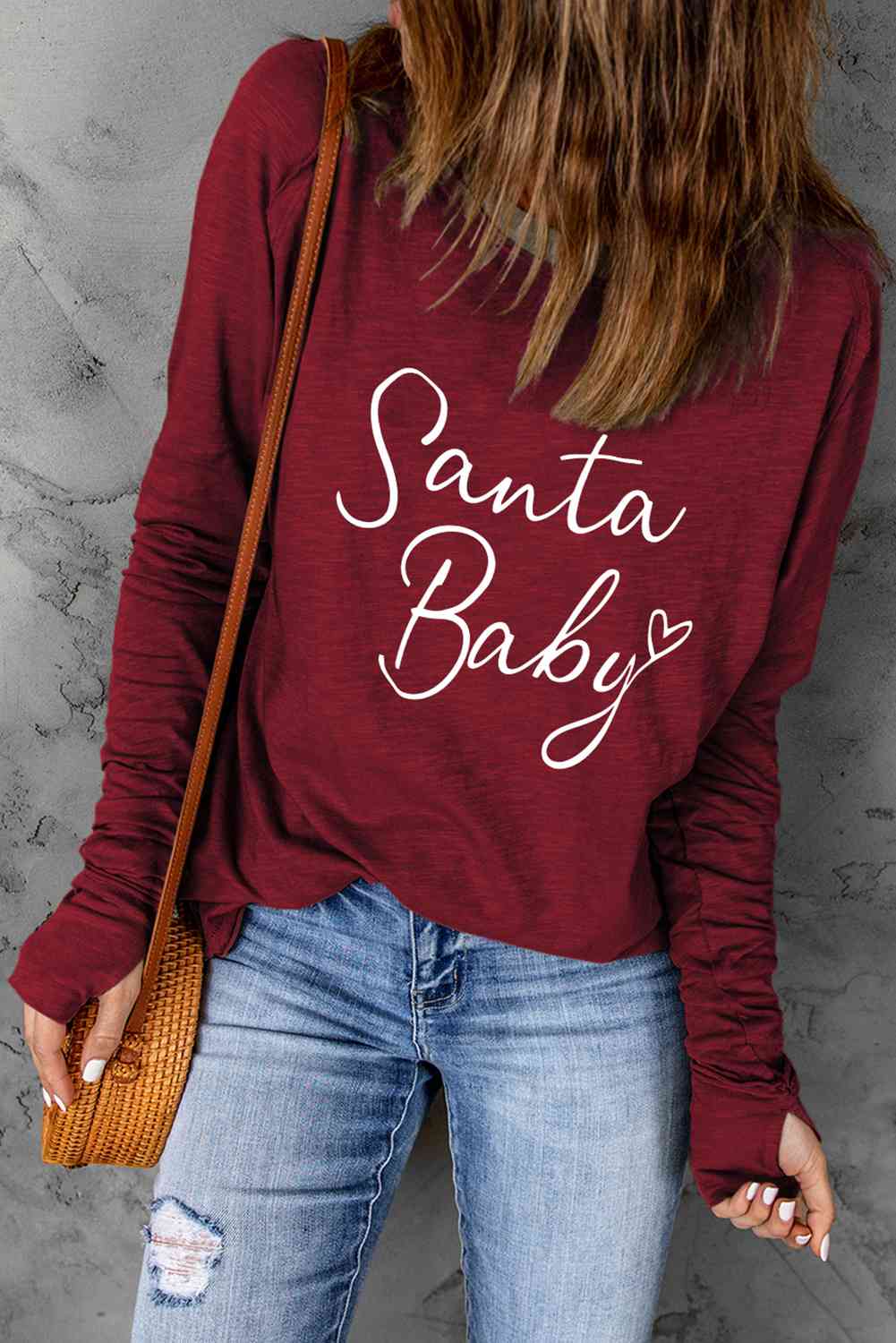 SANTA BABY Graphic Long Sleeve T-Shirt | Sugarz Chique Boutique