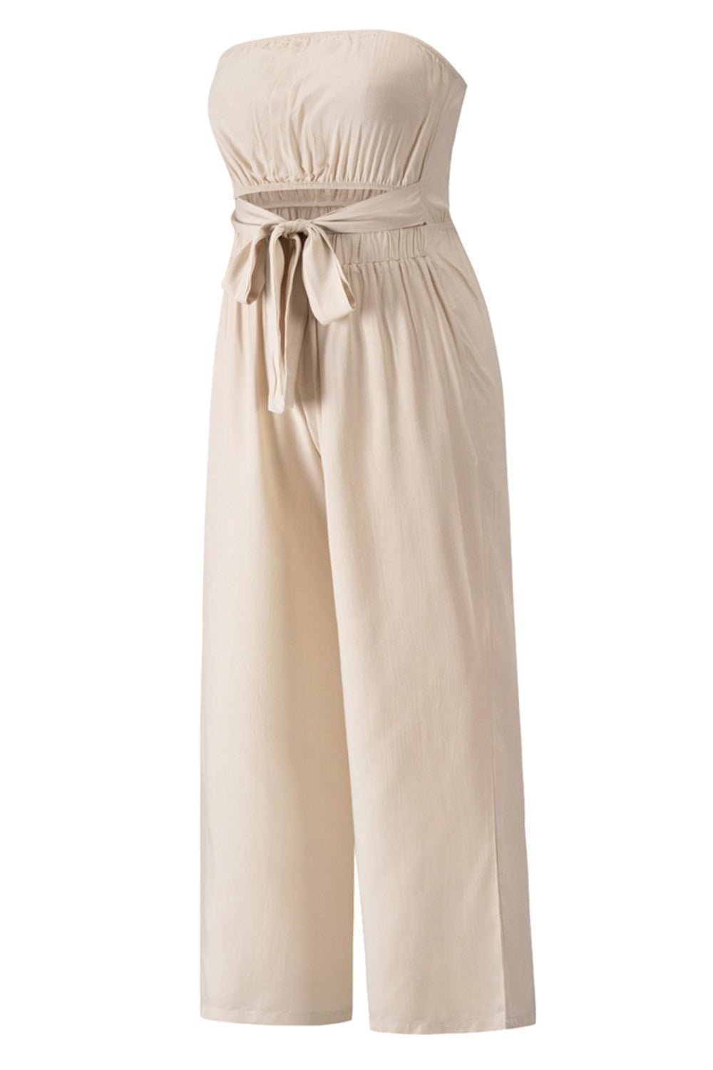 Tied Cutout Tube Wide Leg Jumpsuit | Sugarz Chique Boutique