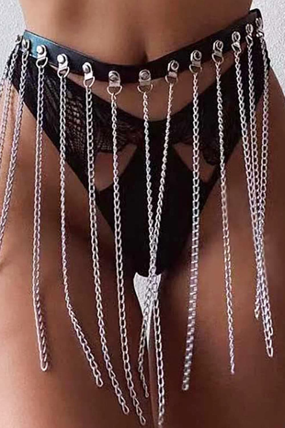 Fringed Chain PU Leather Belt | Sugarz Chique Boutique
