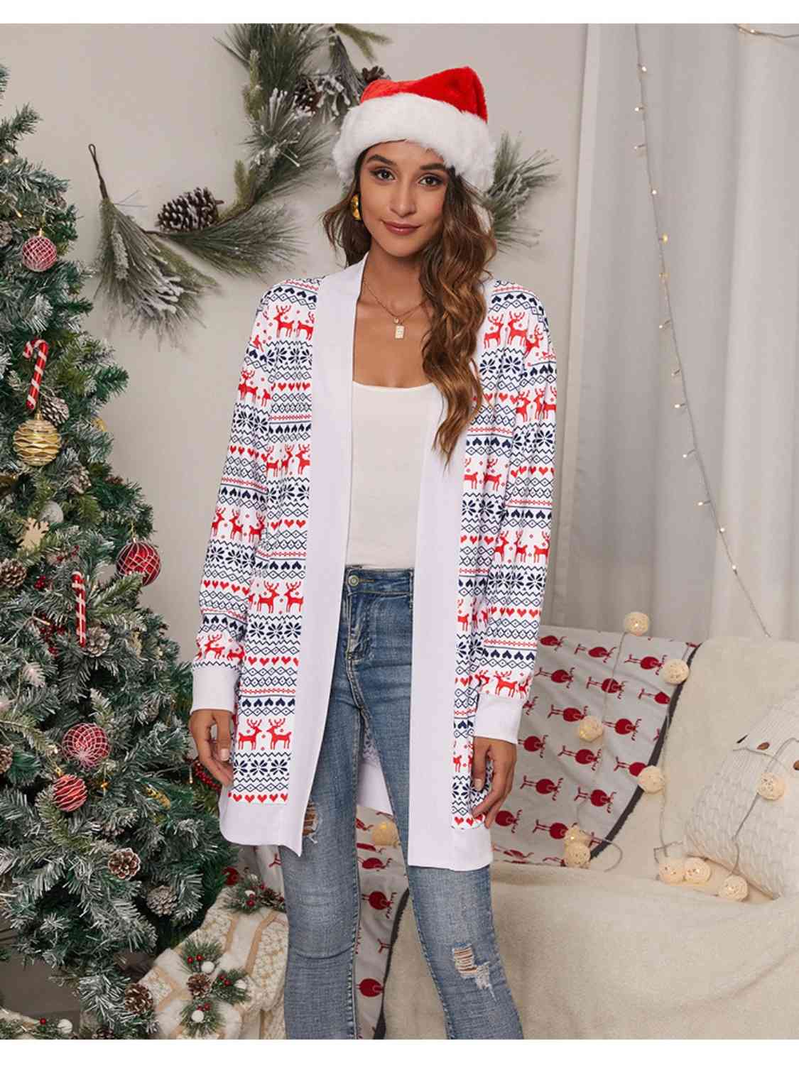 Christmas Open Front Cardigan | Sugarz Chique Boutique
