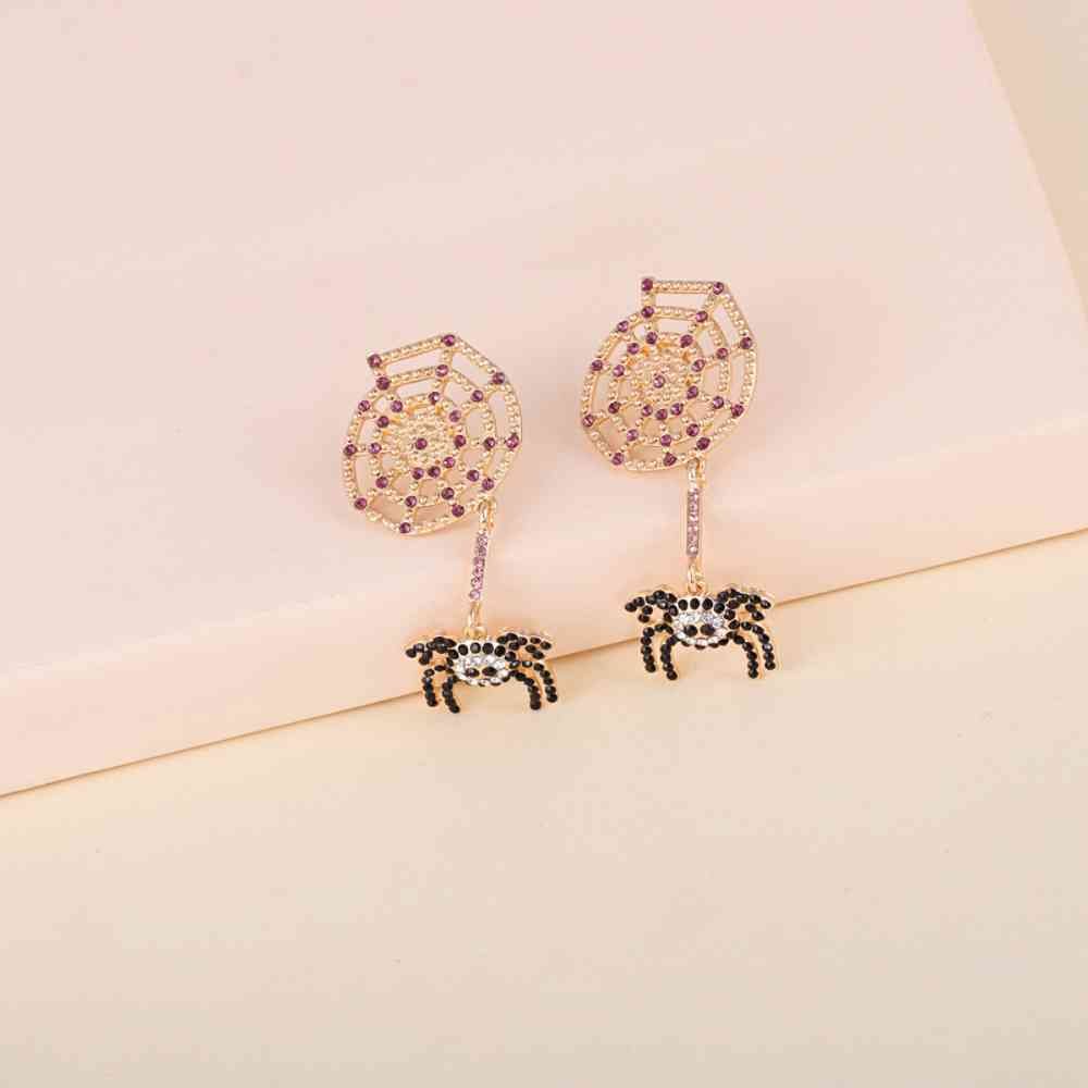 Spider Rhinestone Alloy Earrings | Sugarz Chique Boutique