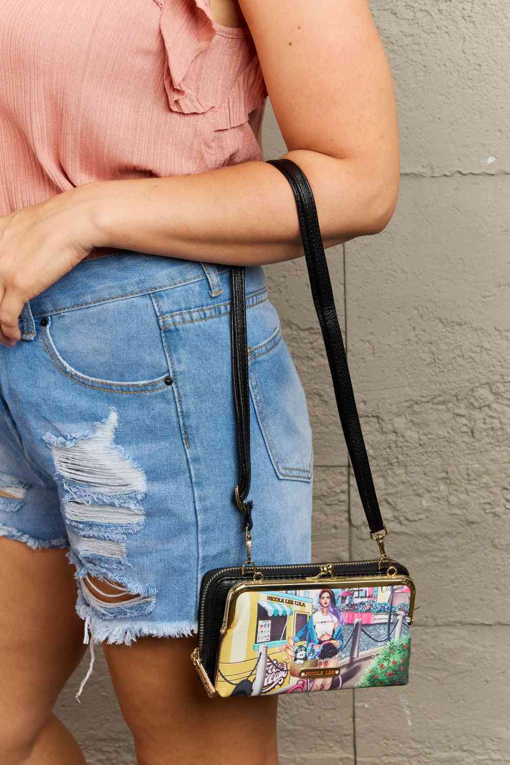 Nicole Lee USA Signature Kiss Lock Crossbody Wallet | Sugarz Chique Boutique
