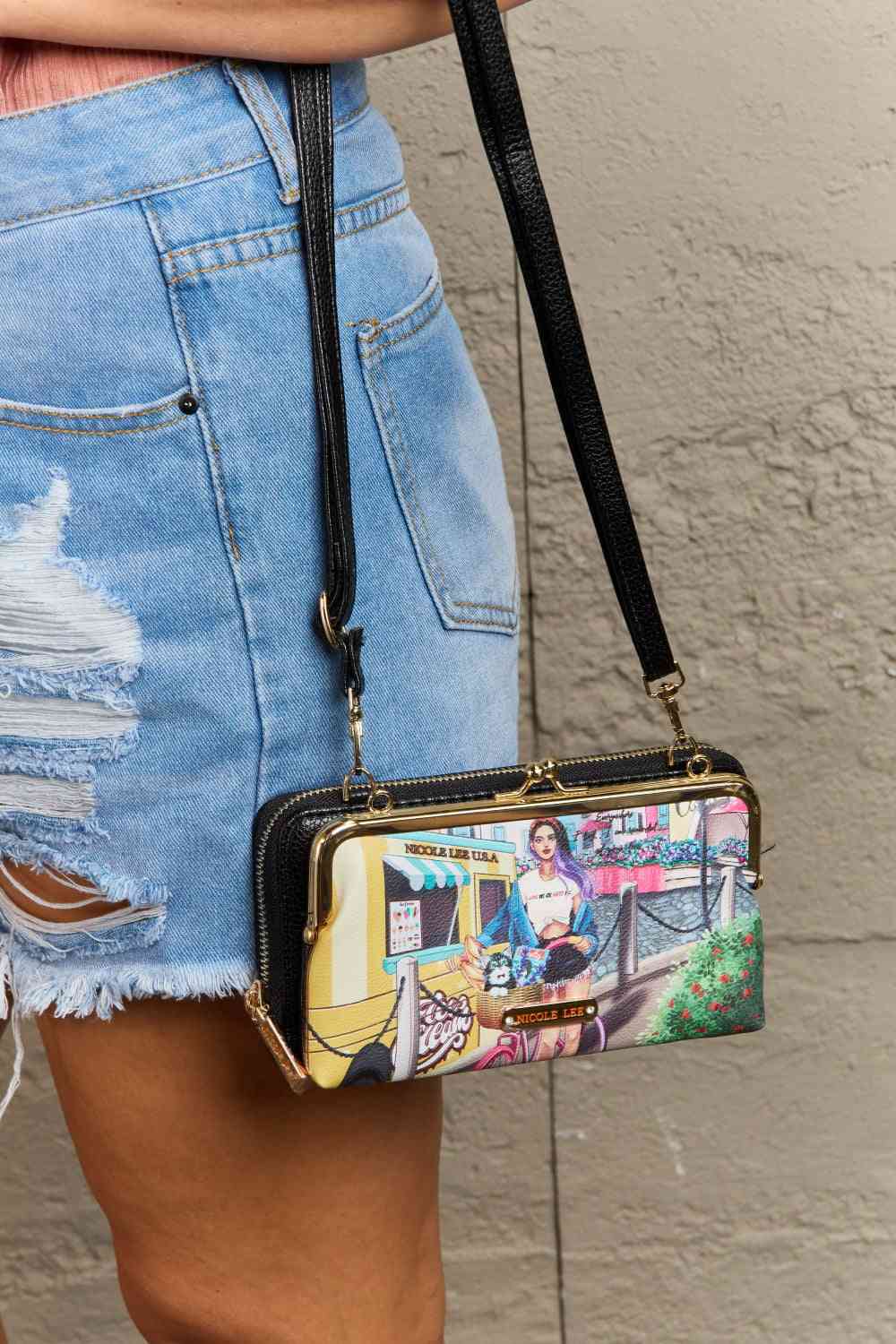 Nicole Lee USA Signature Kiss Lock Crossbody Wallet | Sugarz Chique Boutique
