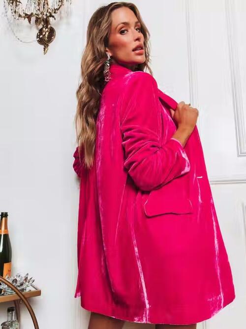 Button Up Long Sleeve Blazer with Pocket | Sugarz Chique Boutique