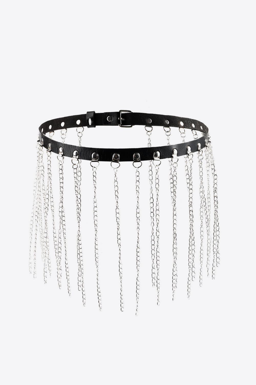 Fringed Chain PU Leather Belt | Sugarz Chique Boutique