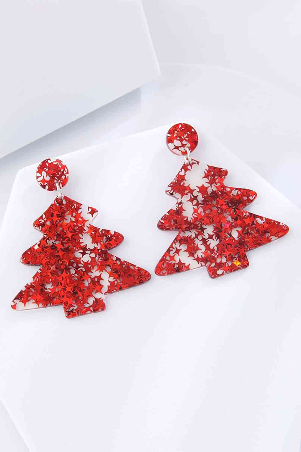 Christmas Tree Acrylic Earrings | Sugarz Chique Boutique