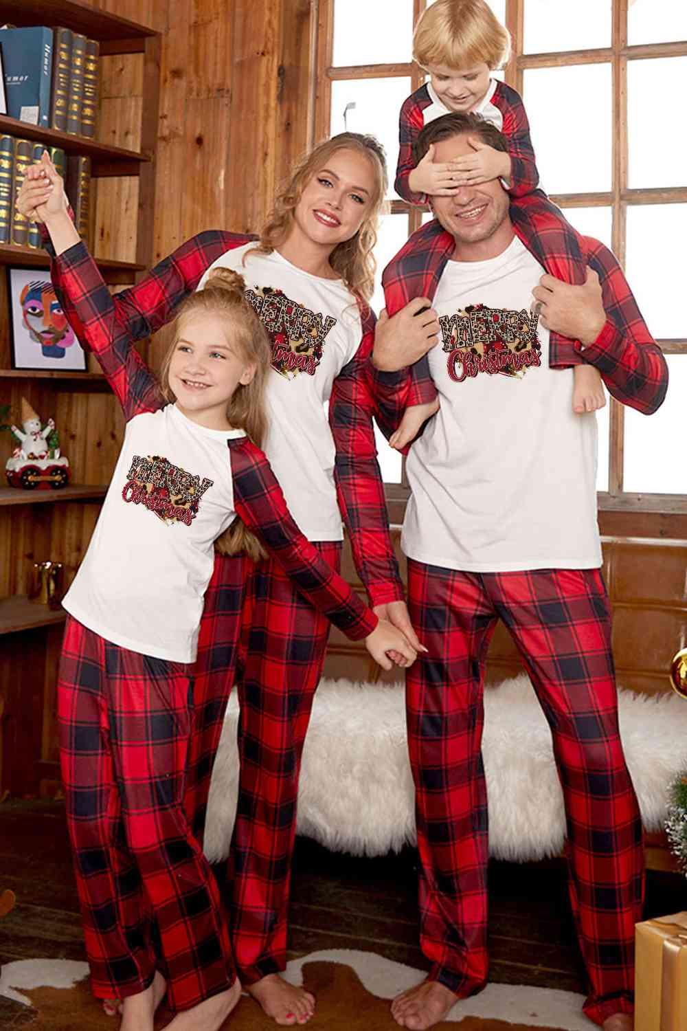 MERRY CHRISTMAS Graphic Top and Plaid Pants Set | Sugarz Chique Boutique