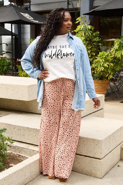 Simply Love Full Size MAYBE SHE'S A WILDFLOWER Short Sleeve T-Shirt | Sugarz Chique Boutique