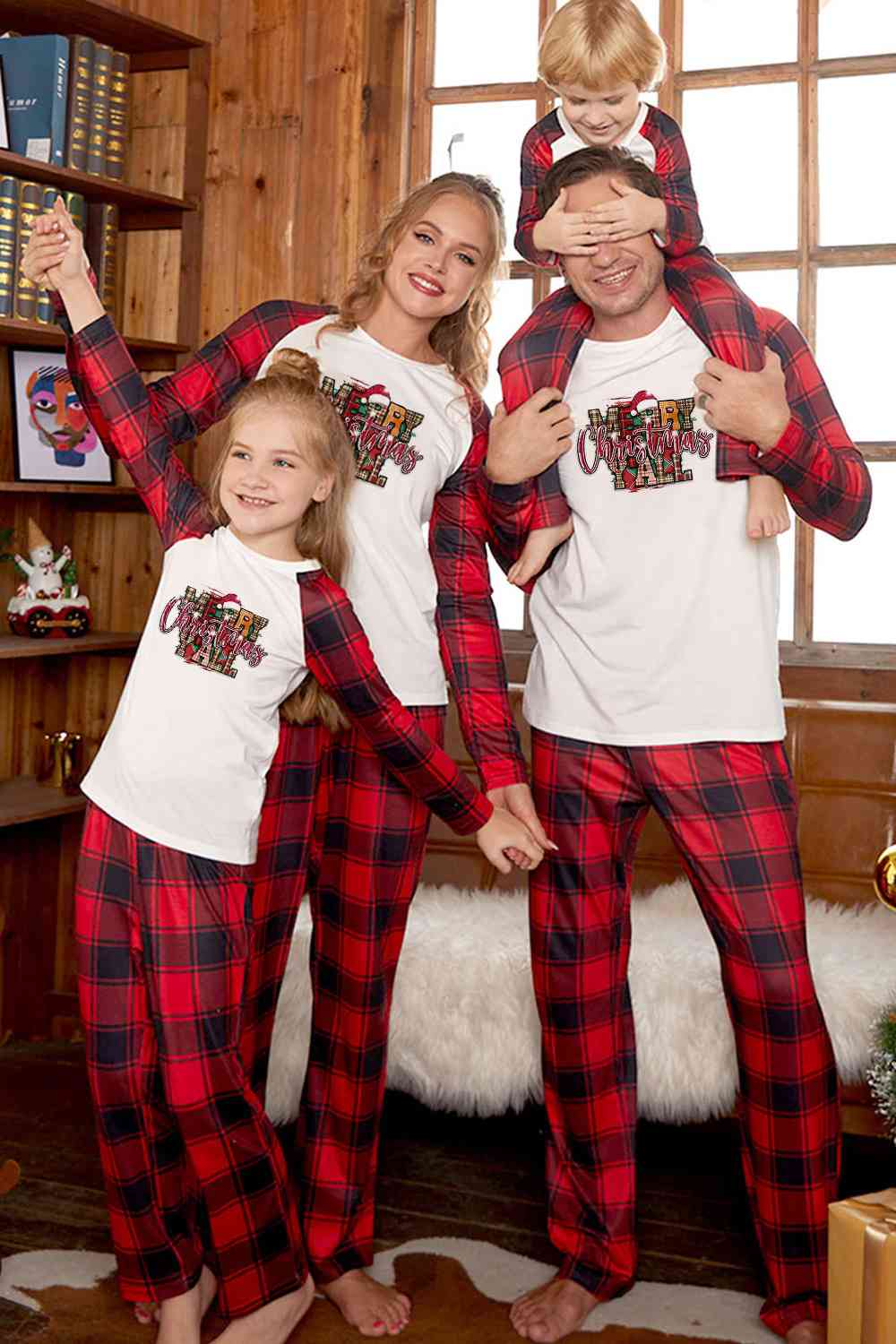 MERRY CHRISTMAS Y'ALL Graphic Top and Plaid Pants Set | Sugarz Chique Boutique