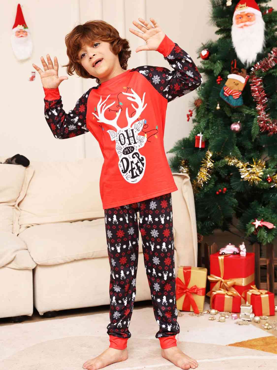 Reindeer Graphic Top and Pants Set | Sugarz Chique Boutique