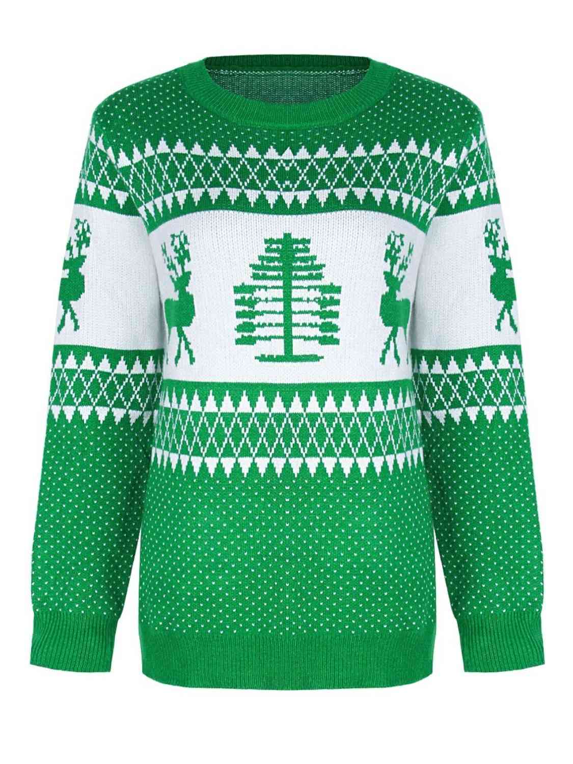 Christmas Theme Round Neck Sweater | Sugarz Chique Boutique