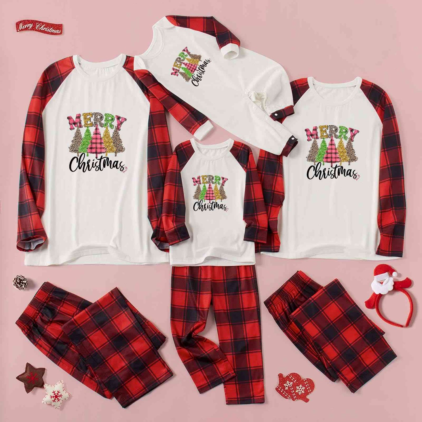 MERRY CHRISTMAS Graphic Top and Plaid Pants Set | Sugarz Chique Boutique