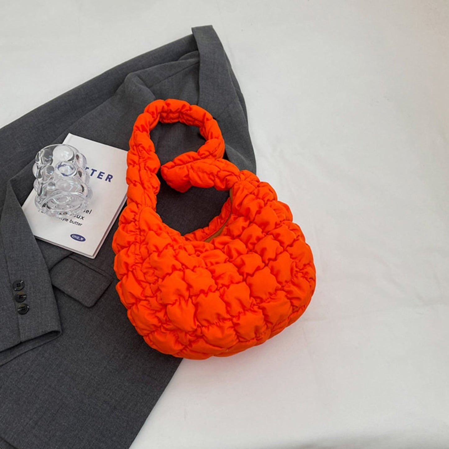 Quilted Shoulder Bag with Flower Pendant | Sugarz Chique Boutique