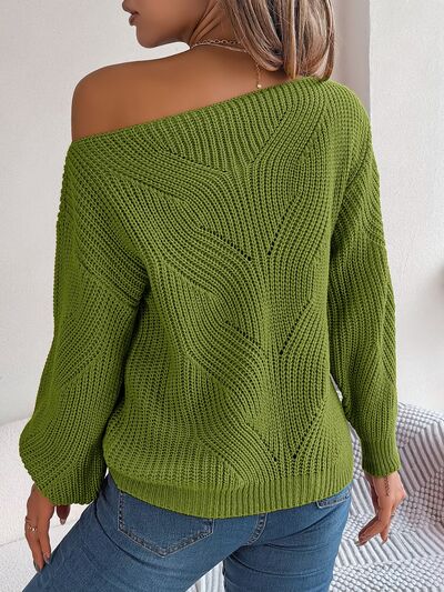 Openwork Long Sleeve Sweater | Sugarz Chique Boutique
