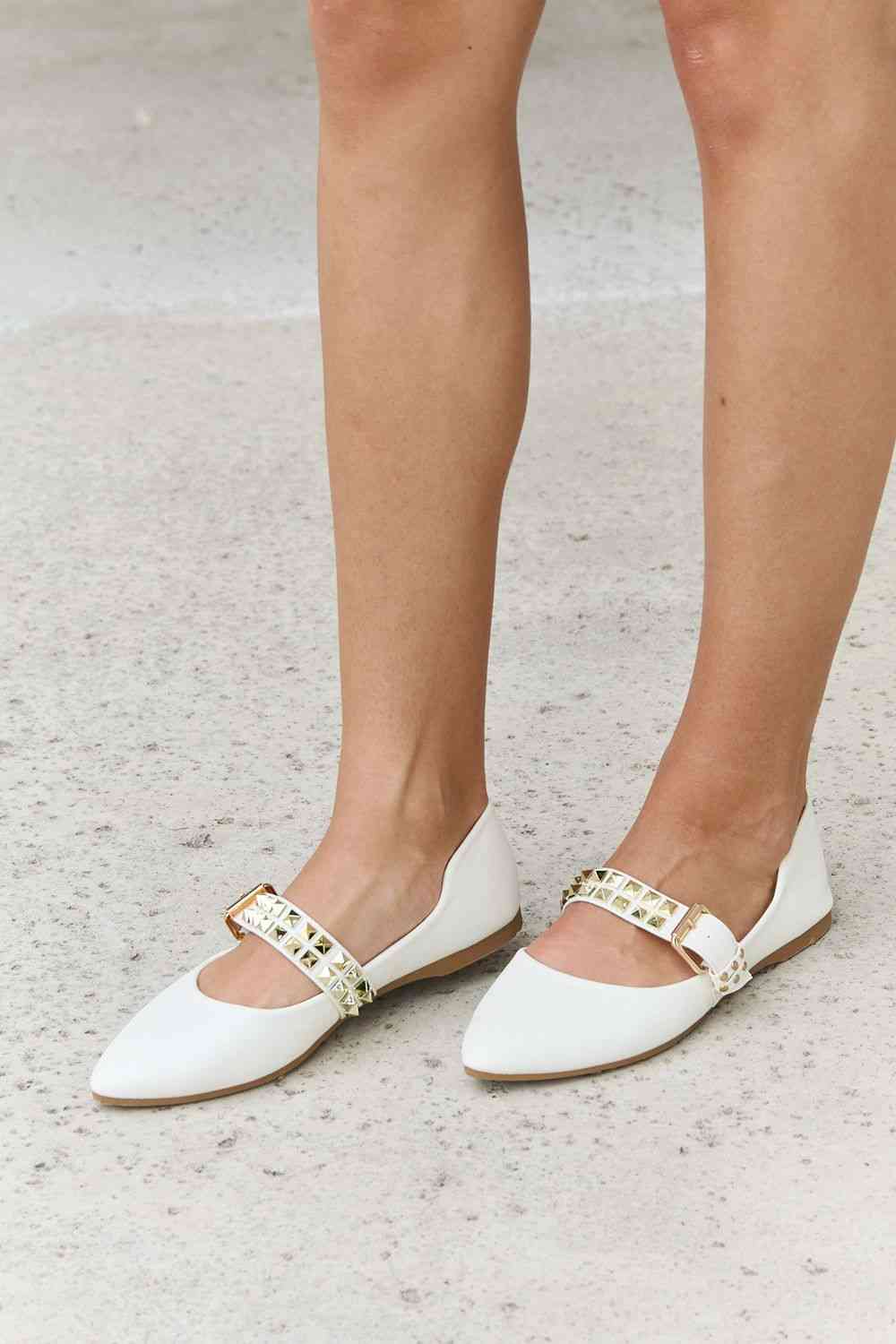 Forever Link Pointed Toe Studded Ballet Flats | Sugarz Chique Boutique