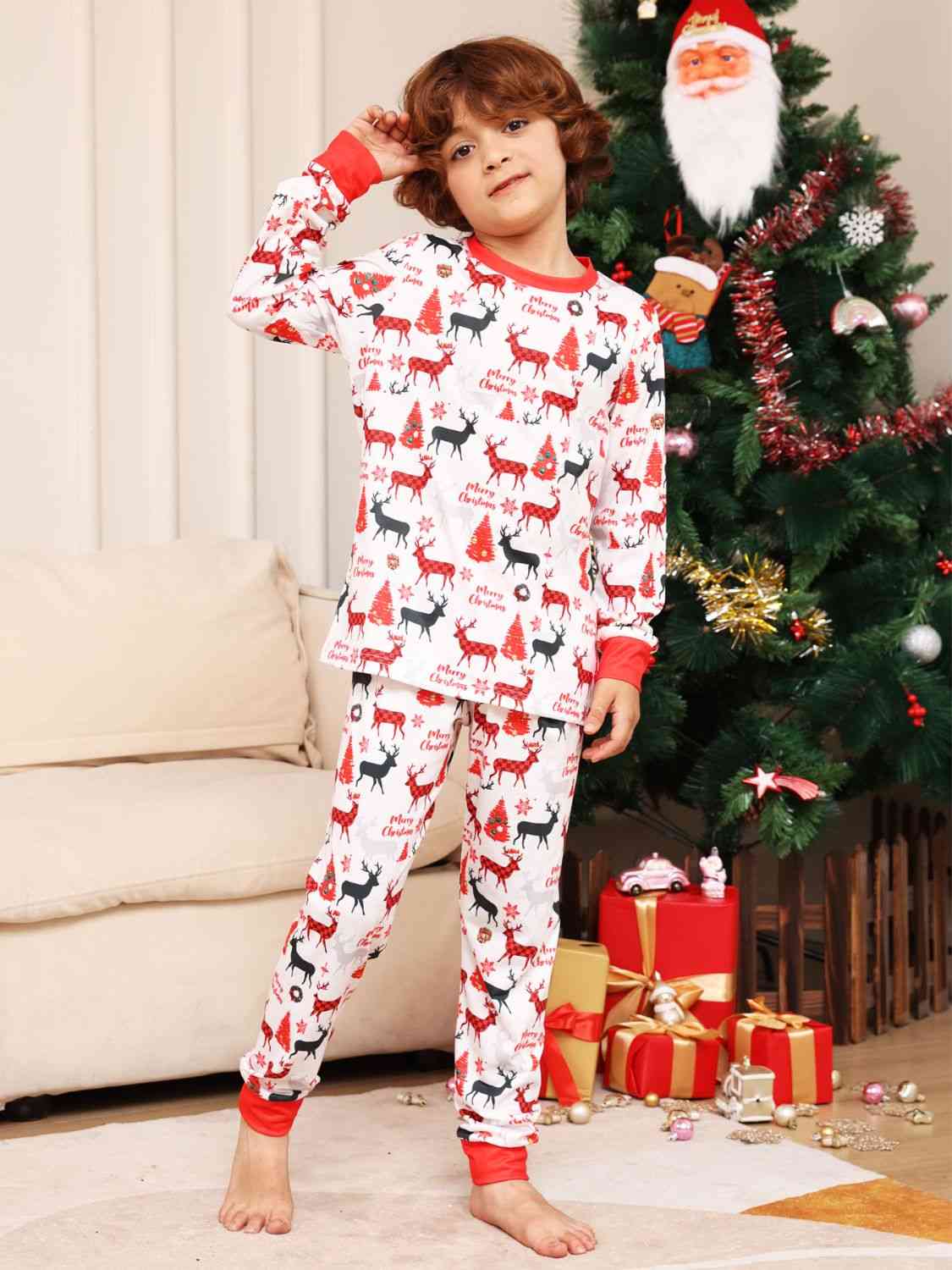 Reindeer Print Top and Pants Set | Sugarz Chique Boutique