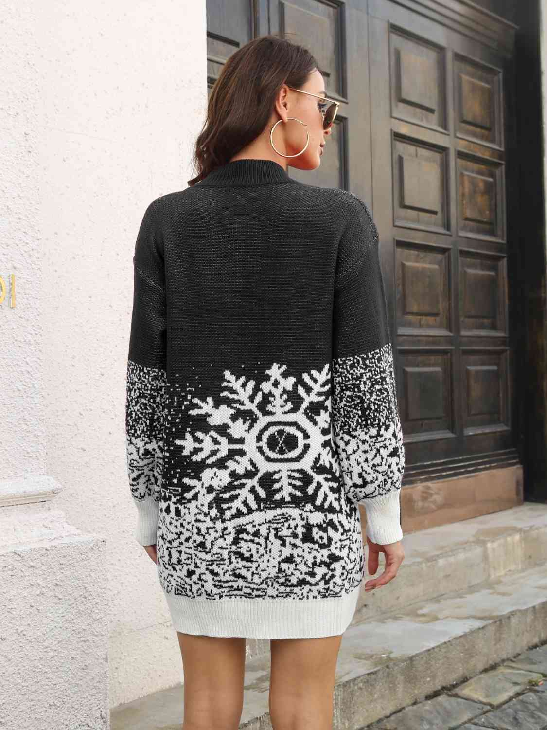 Snowflake Pattern Sweater Dress | Sugarz Chique Boutique
