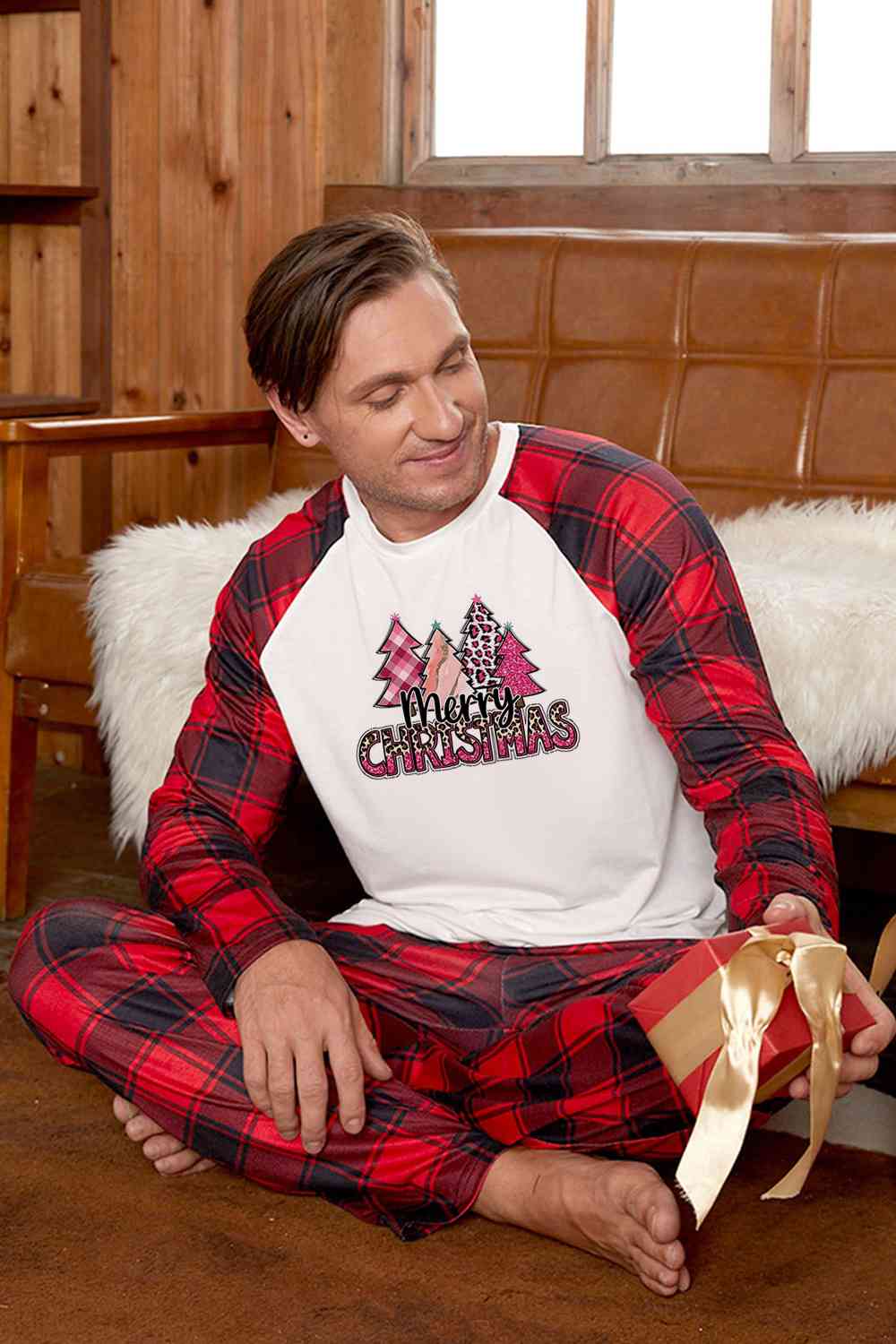MERRY CHRISTMAS Graphic Top and Plaid Pants Set | Sugarz Chique Boutique