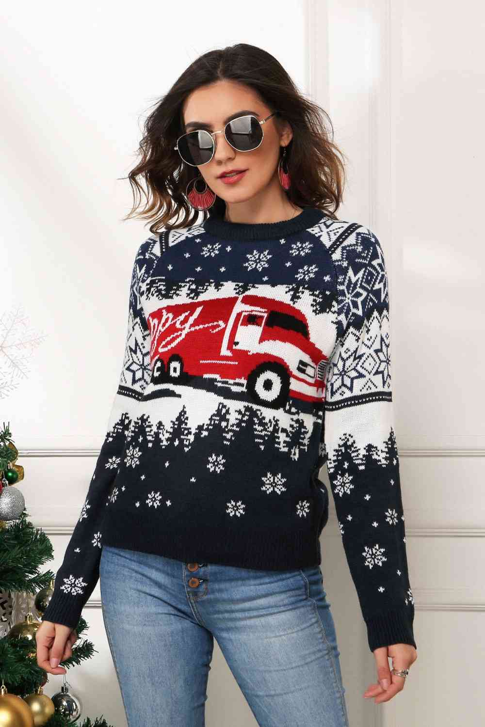 HAPPY Christmas Raglan Sleeve Sweater | Sugarz Chique Boutique