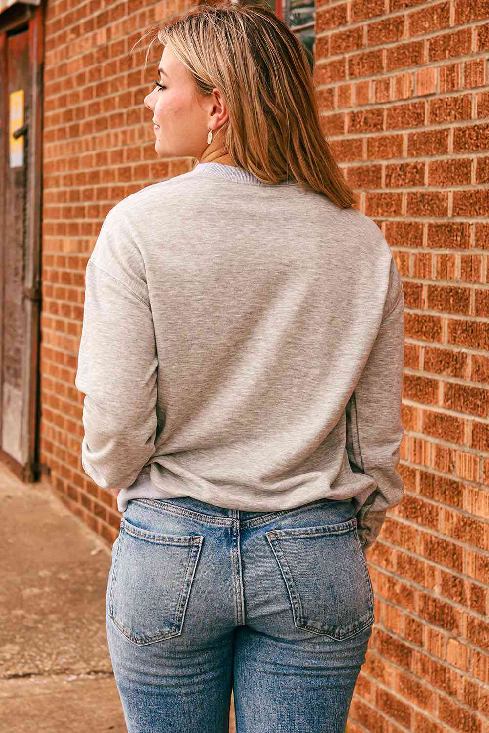 Slogan Graphic Dropped Shoulder Sweatshirt | Sugarz Chique Boutique