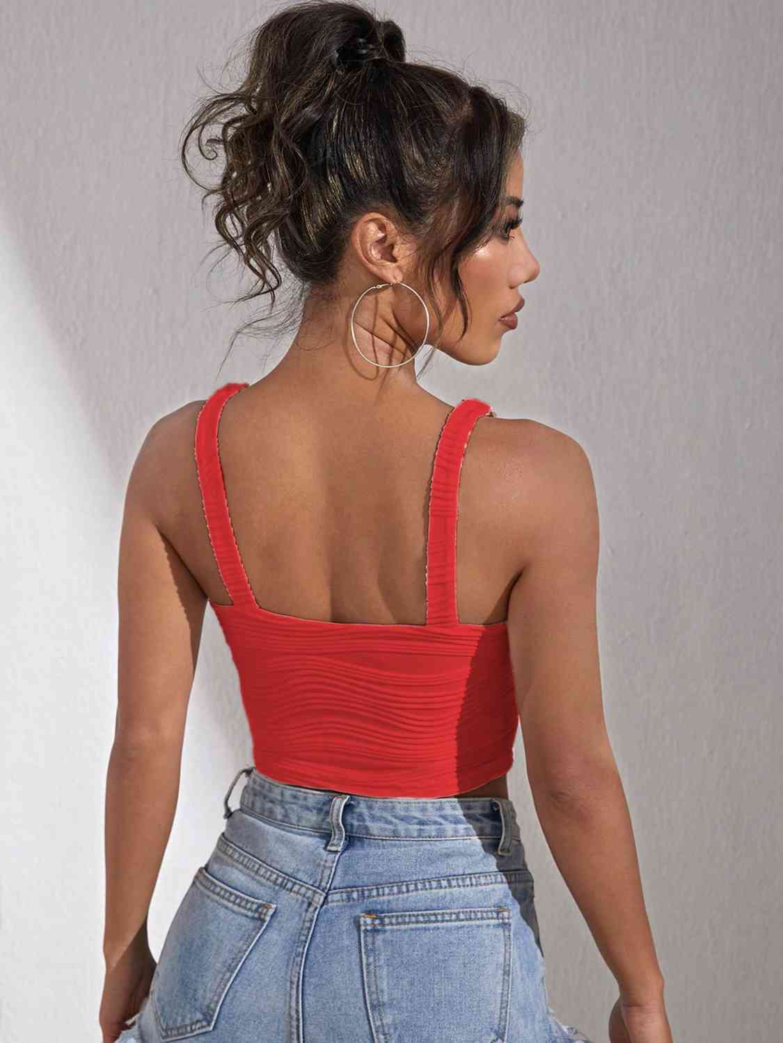 Chain Detail Square Neck Tank | Sugarz Chique Boutique