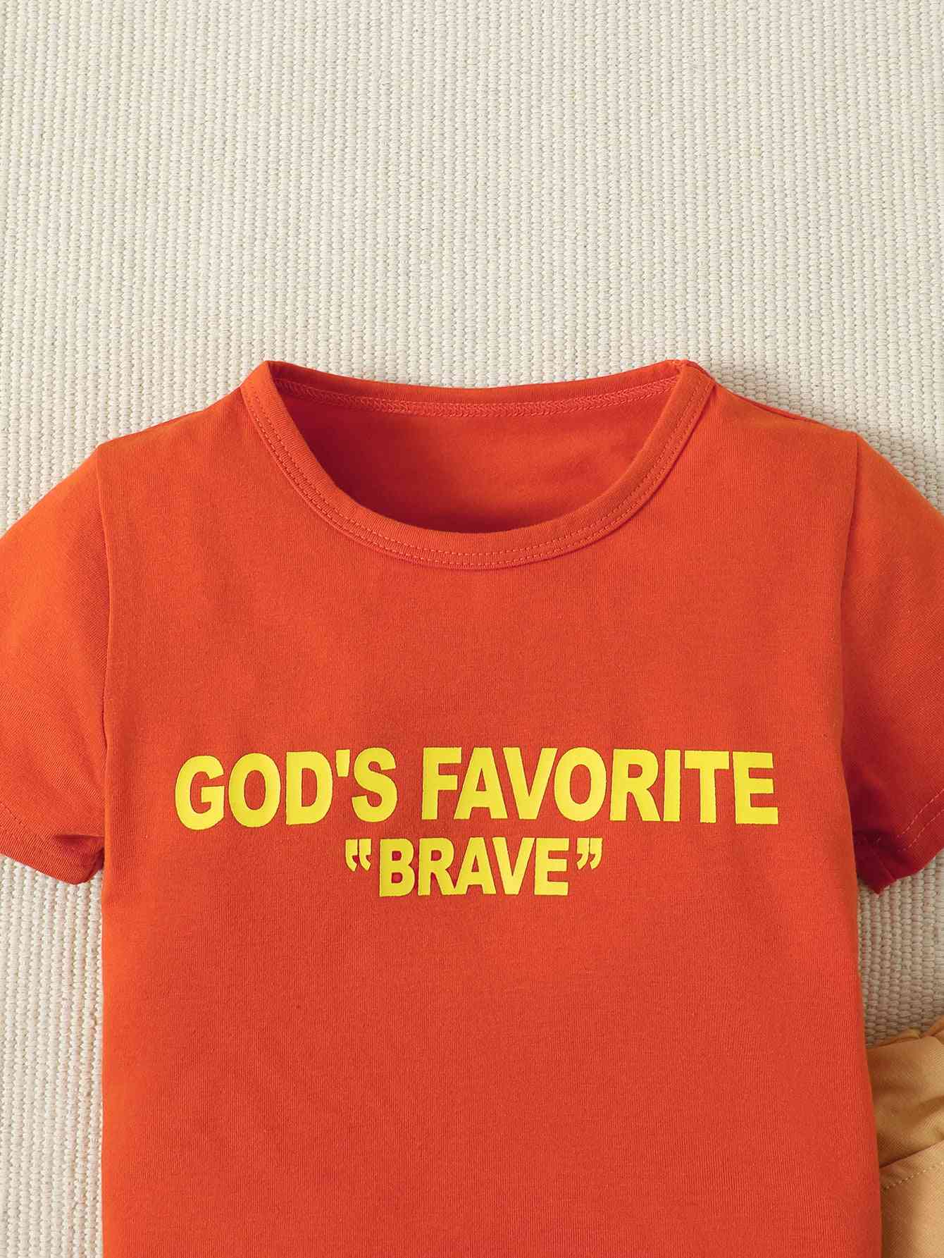 GOD'S FAVORITE BRAVE Graphic Top and Shorts Set | Sugarz Chique Boutique