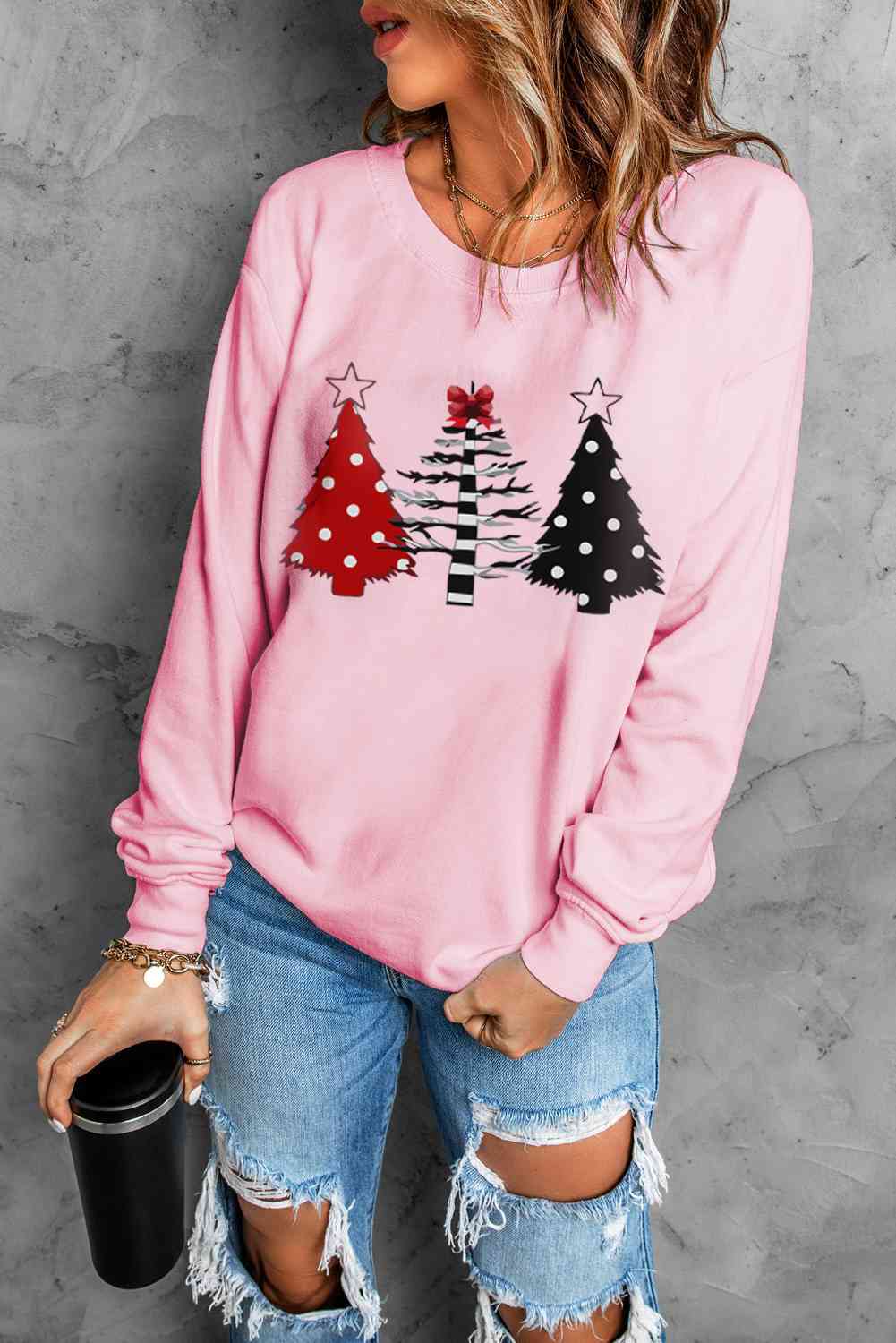 Christmas Tree Graphic Sweatshirt | Sugarz Chique Boutique