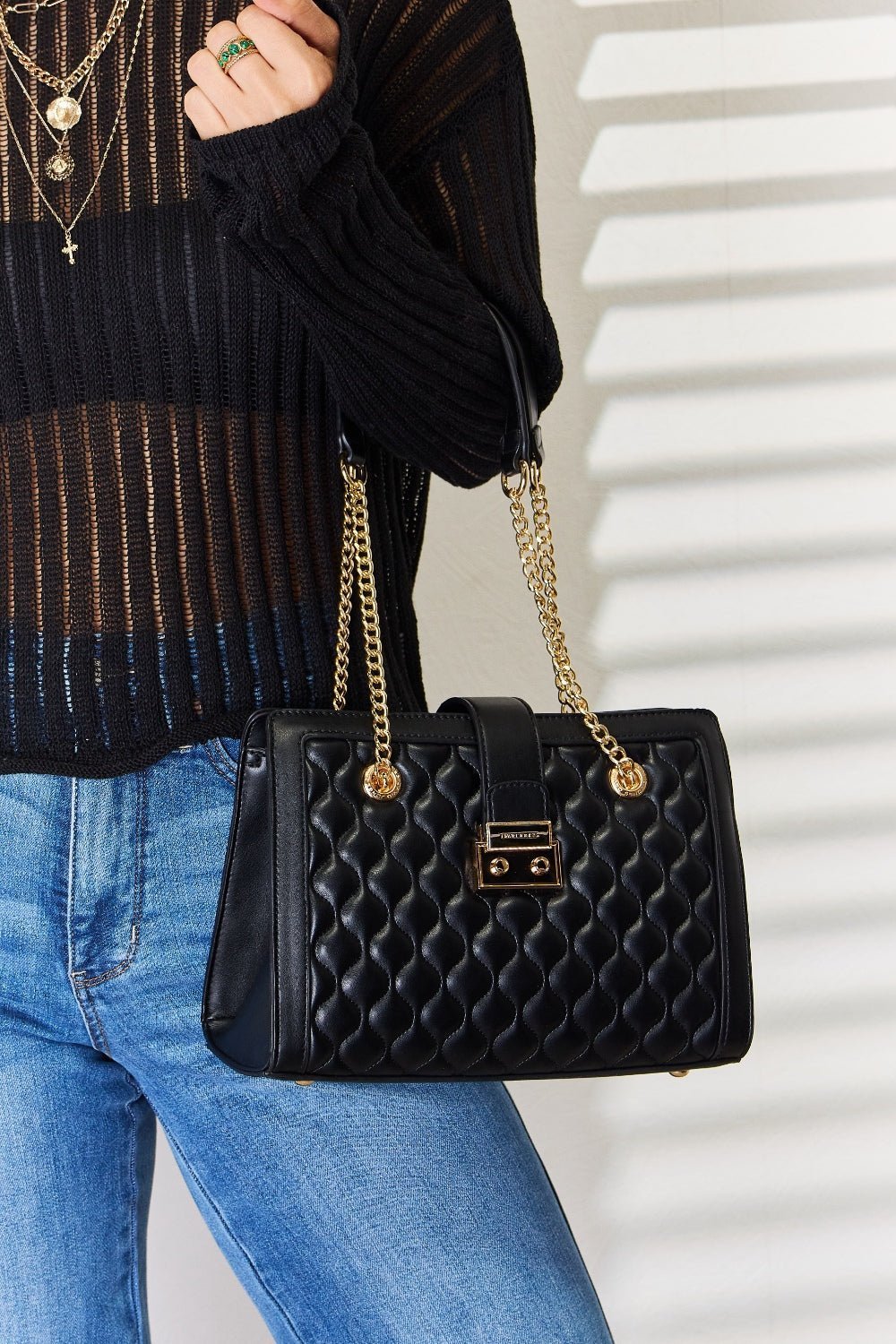 David Jones Quilted PU Leather Handbag | Sugarz Chique Boutique
