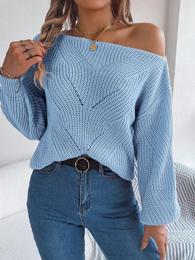 Openwork Long Sleeve Sweater | Sugarz Chique Boutique