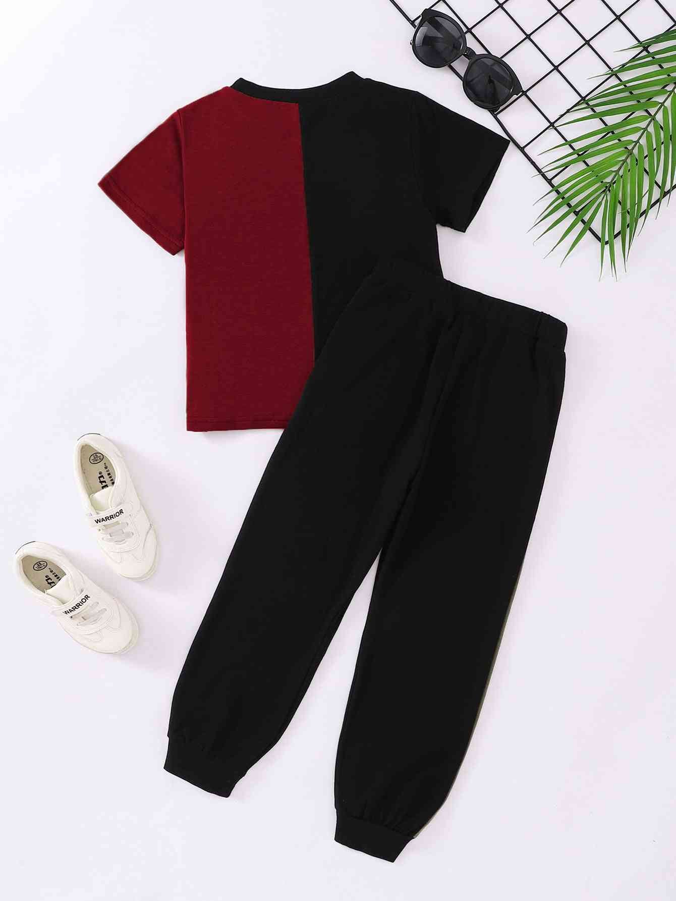 NICE Contrast Tee and Pants Set | Sugarz Chique Boutique