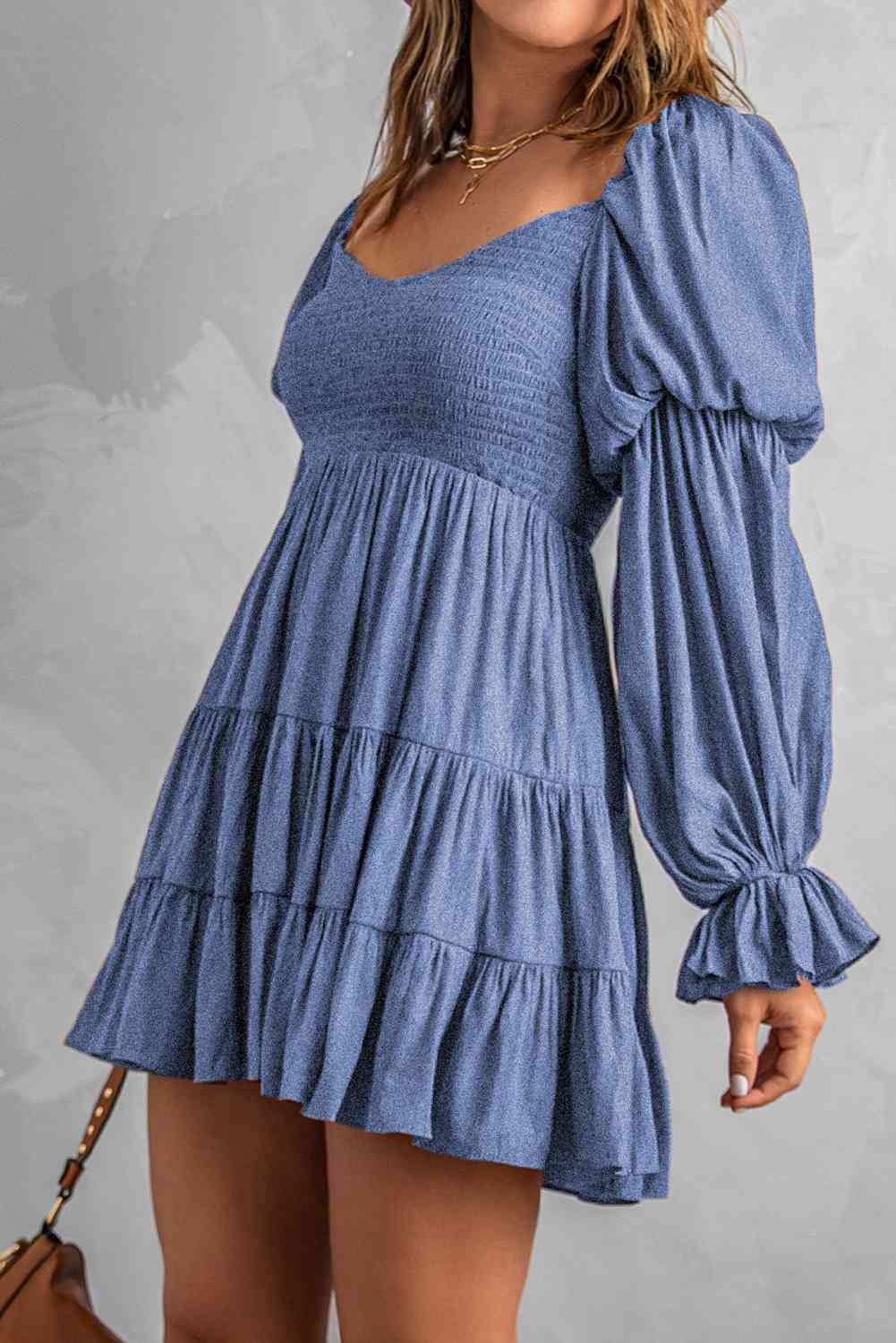 Smocked Off-Shoulder Tiered Mini Dress | Sugarz Chique Boutique