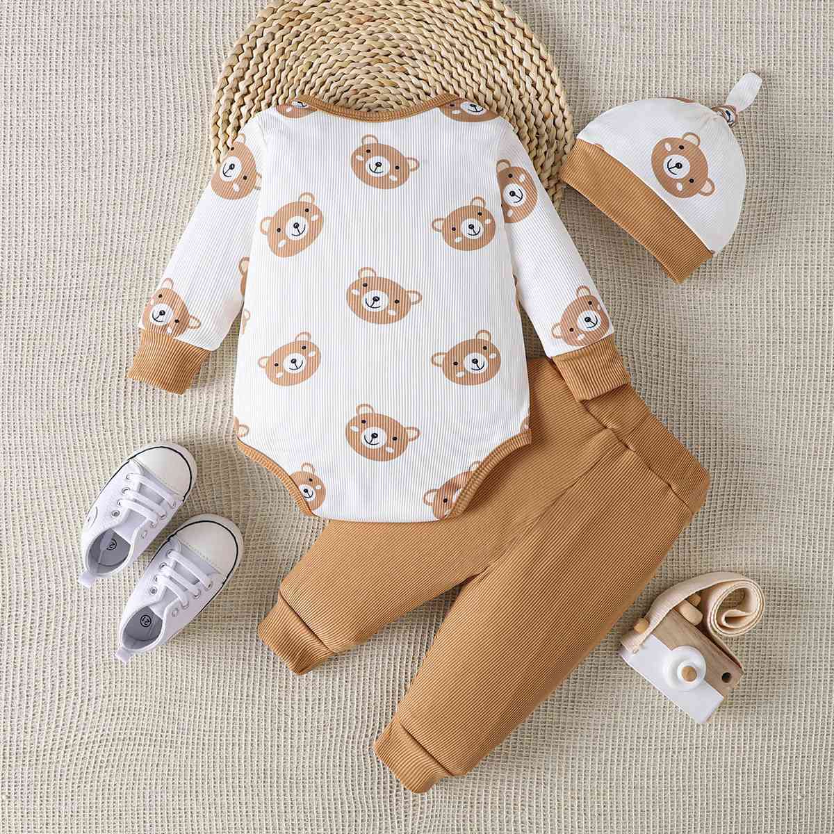 Bear Print Bodysuit and Joggers Set | Sugarz Chique Boutique
