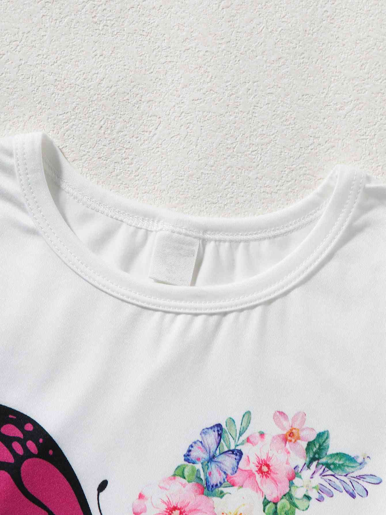 Butterfly Graphic Top and Belted Denim Shorts Set | Sugarz Chique Boutique