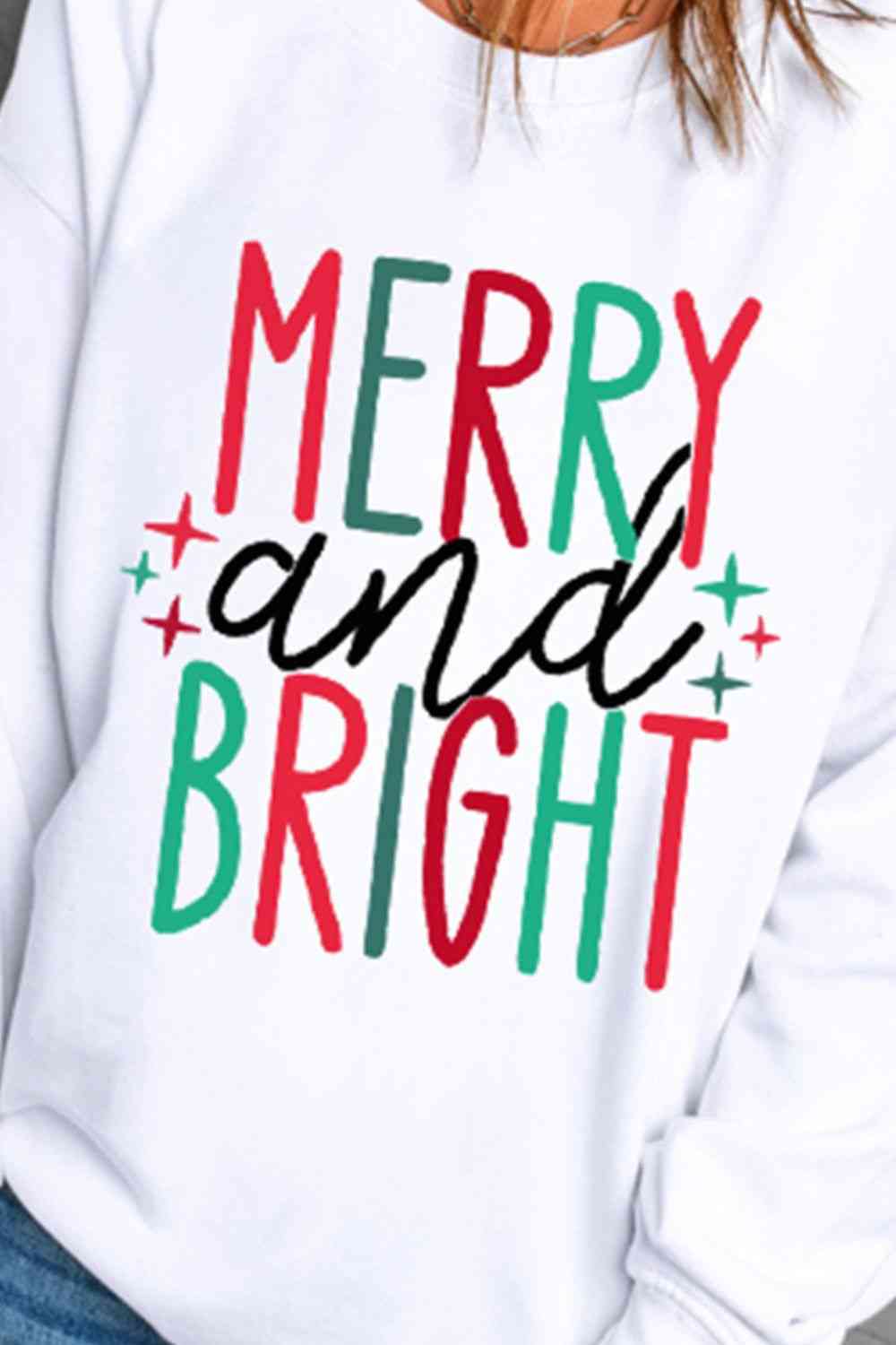MERRY AND BRIGHT Graphic Sweatshirt | Sugarz Chique Boutique