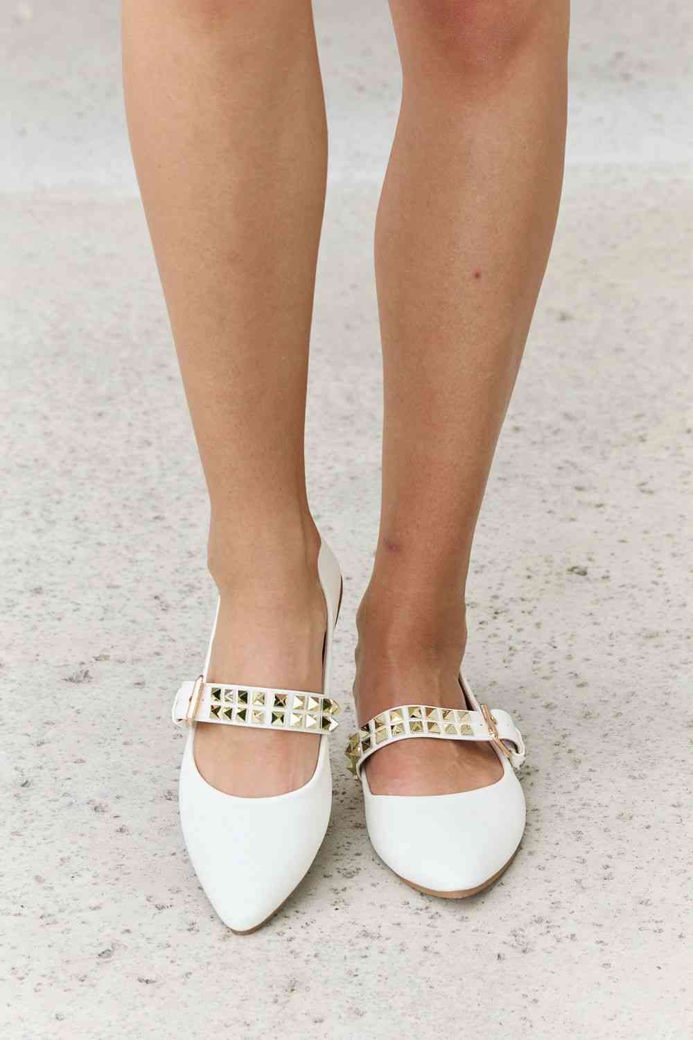 Forever Link Pointed Toe Studded Ballet Flats | Sugarz Chique Boutique