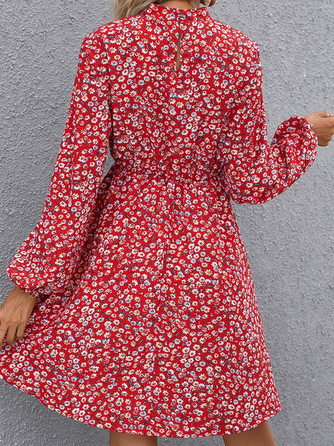 Floral Mock Neck Long Sleeve Dress | Sugarz Chique Boutique